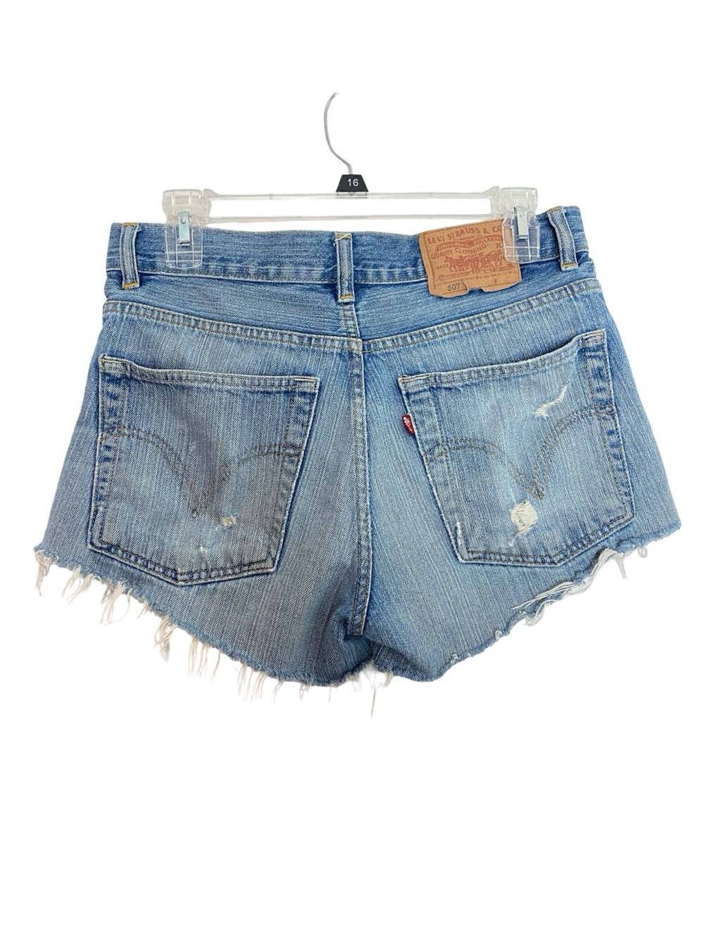 Levis Jean Shorts Womens Size Small Vintage Levi’s 507 Cut Offs Peek Pockets